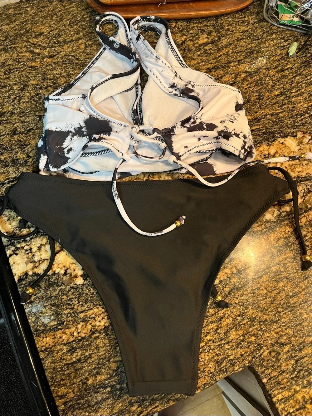 New Boho Beach Hut  Lace Up Mid Waist Bikini